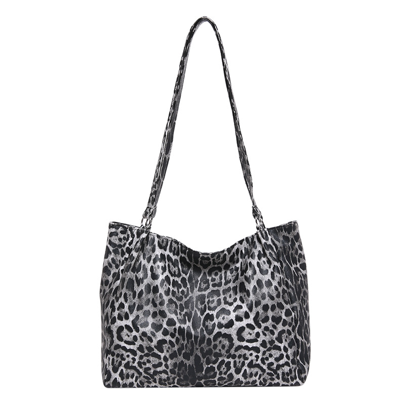 Otoño e invierno bolso de gran capacidad 2024 nuevo estilo de ropa lenta bolso de mujer bolso de mano bolso de hombro estampado de leopardo bolso especial
