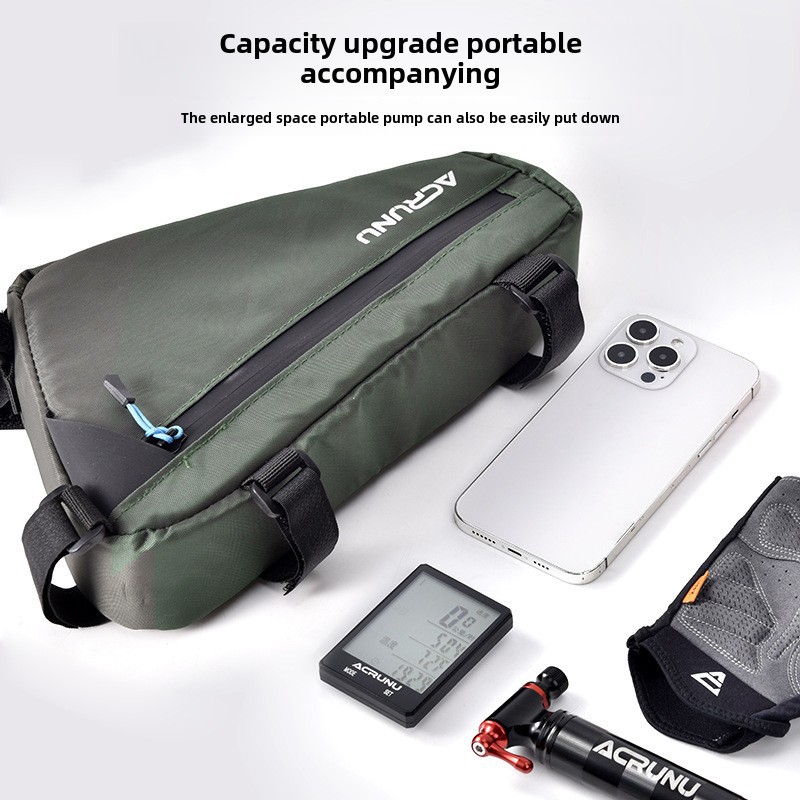 Borsa triangolare per bicicletta ACRUNU, borsa antipioggia per mountain bike, borsa anteriore per bicicletta, borsa portaoggetti per equitazione all'aperto_voghion.com