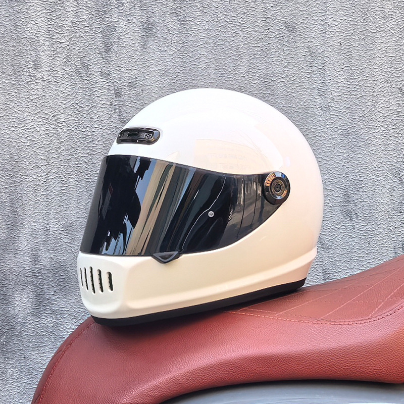 Orz Motocicleta Retro Casco completo Hombre Invierno Personalidad Cool Mujer Nacional Tendencia Crucero Coche Retro Casco Cuatro estaciones Universal