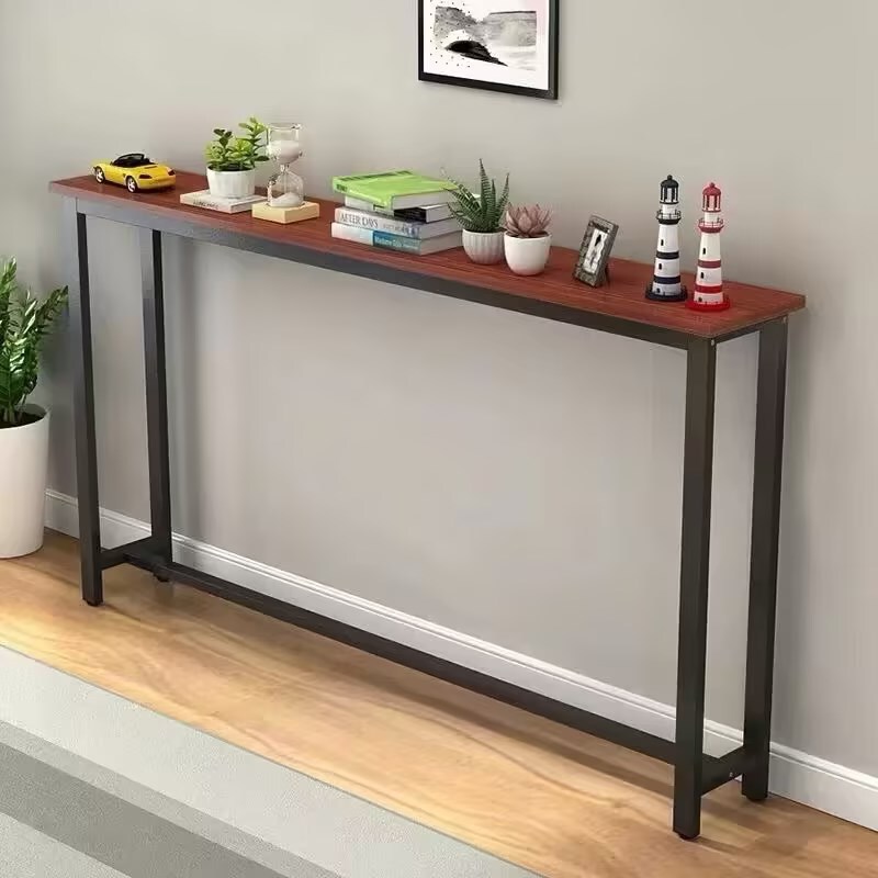Long Narrow Table for Balcony, Simple Small High Table, Narrow Table for Gaps, Desk, Bedside Sofa Back Shelf, Single-Layer Storage Table