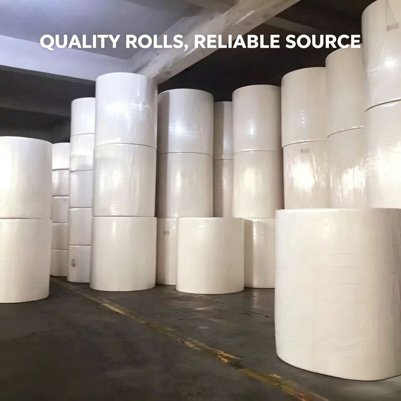 Food-grade virgin wood pulp base paper roll, not easily torn when wet, raw material for facial tissue and kitchen oil-absorbing paper Food-grade virgin wood pulp base paper roll, not easily torn when wet, raw material for facial tissue and kitchen oil-absorbing paper