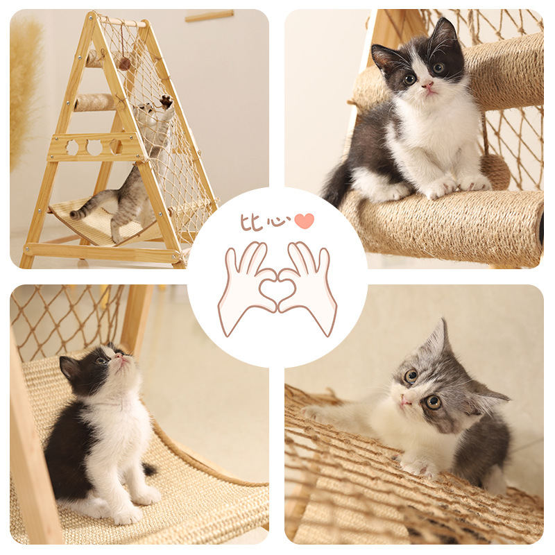 Estante de escalada de gato grande estante de gato nido de gato BULUS/brushi gato rascador de gato rascador tablero escalada red multifuncional gato hamaca