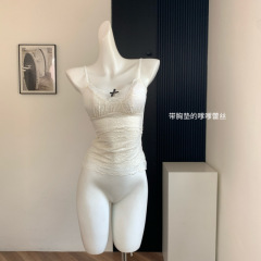 复古嗲嗲蕾丝 带胸垫蕾丝吊带背心女内搭初秋纯欲修身显瘦