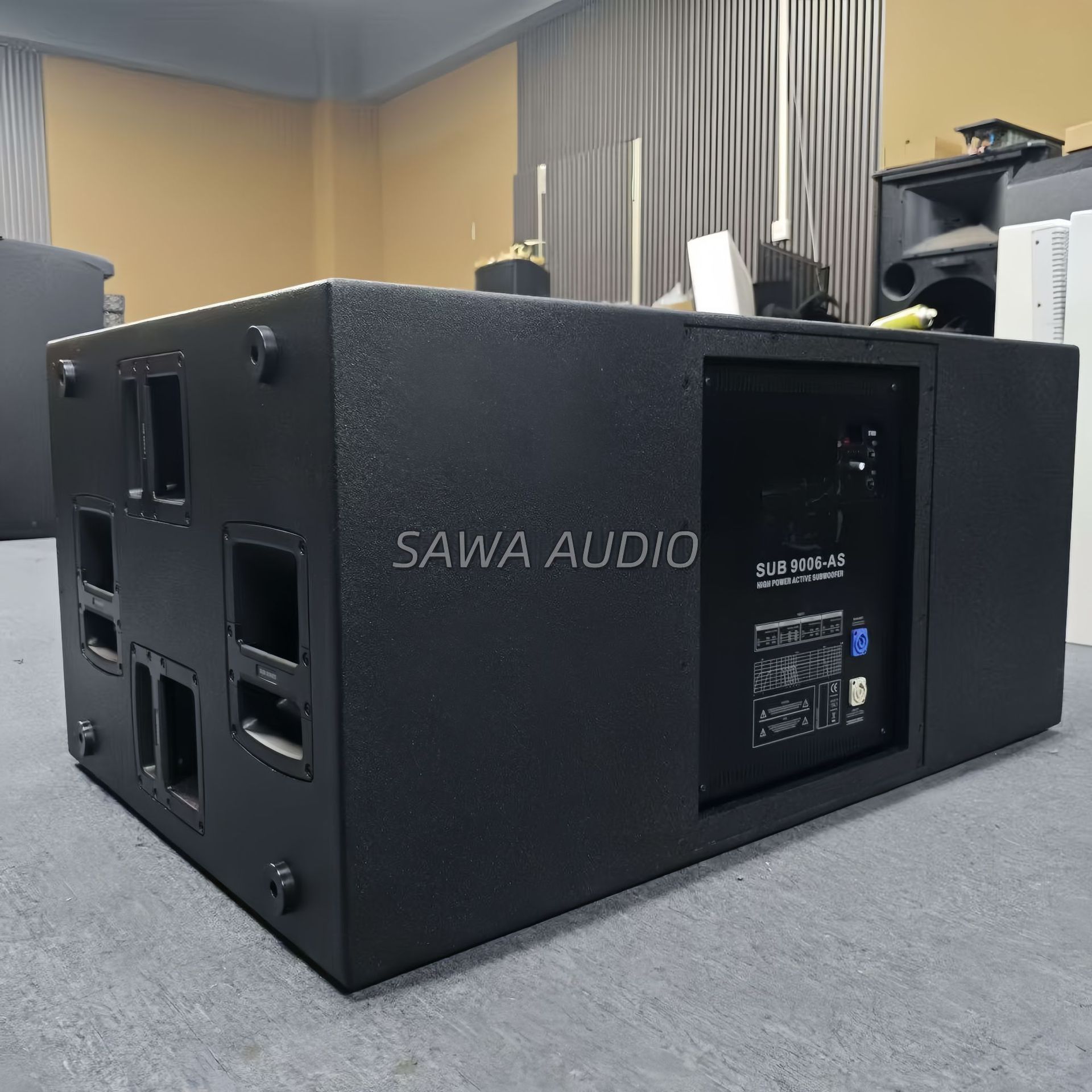 Doble 18 pulgadas subwoofer fuerte sensación de choque escenario al aire libre concierto equipo de sonido de matriz de línea profesional ingeniería altavoz impermeable