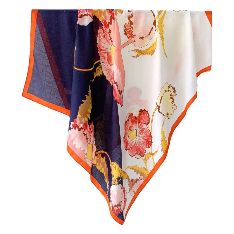 Otoño e invierno nuevo patrón de espiga bufanda cuadrada grande moda dopamina impresa bufanda de seda temperamento de alto grado chal decorativo al por mayor