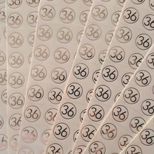 透明不干胶烫金号码标签贴鞋子码数贴纸35-42尺码标