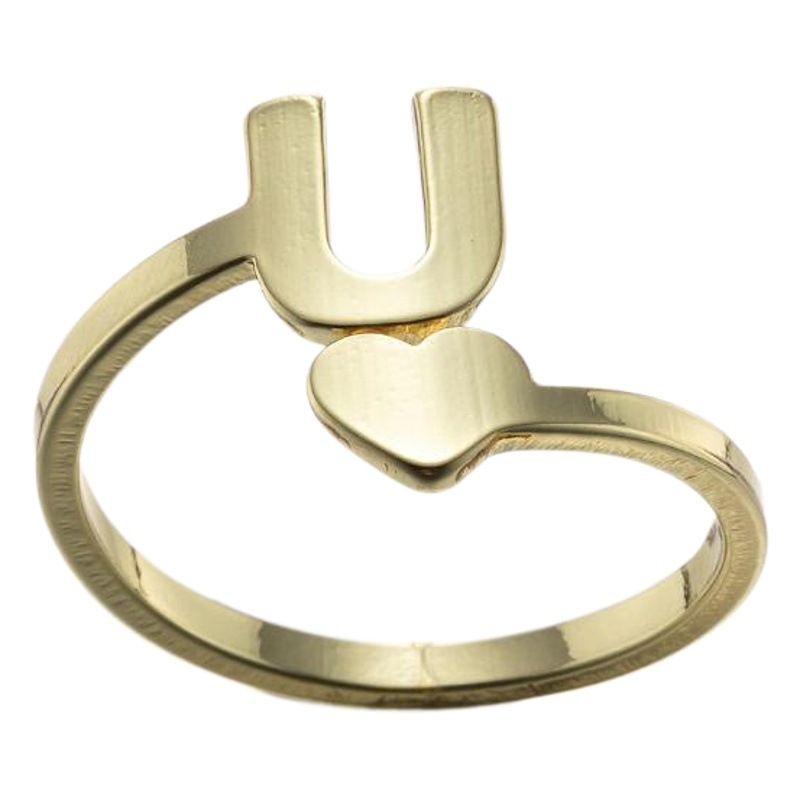 New letter opening ring female European and American simple fashion couple ring girl love retro ring wholesale