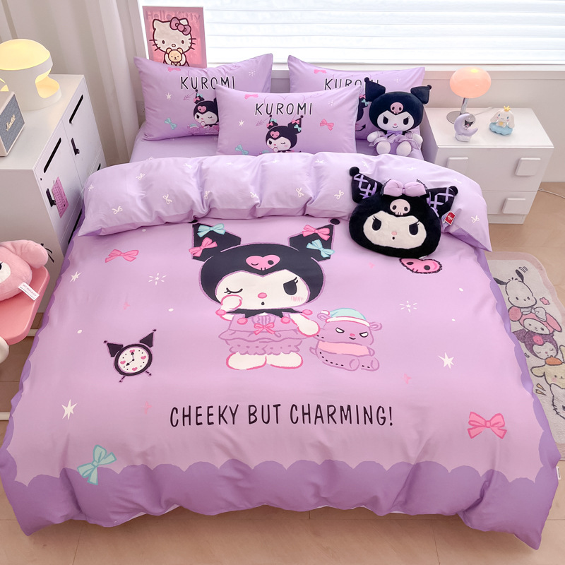 美楽蒂純綿ベッド4点セットのクロミアニメ純綿学生寮3点セットのベッドカバーkt