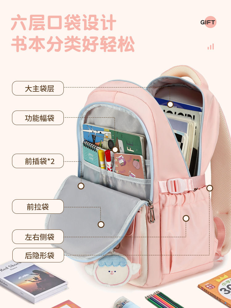 Mochila escolar para estudiantes de secundaria nueva para mujer con bolsa de matrícula