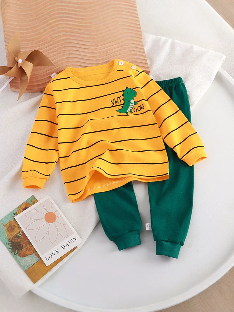 Conjunto de Pijama Infantil de Algodón Absorbente de Humedad para Niños