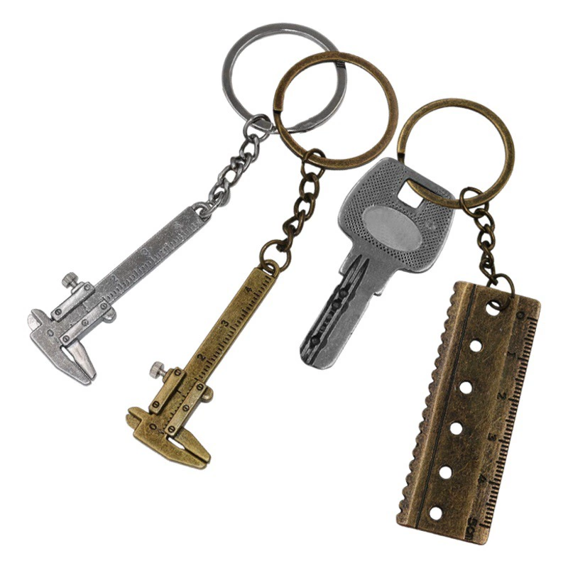 Цинковый сплав брелок/цепь/петля инструмент портативный небольшой кулон Мини штангенциркуль брелок портативный инструмент