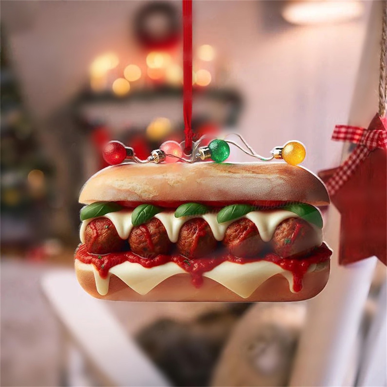 Nuevos alimentos transfronterizos donuts hamburguesas pan queso plano colgante acrílico decoración de automóviles colgantes image 3
