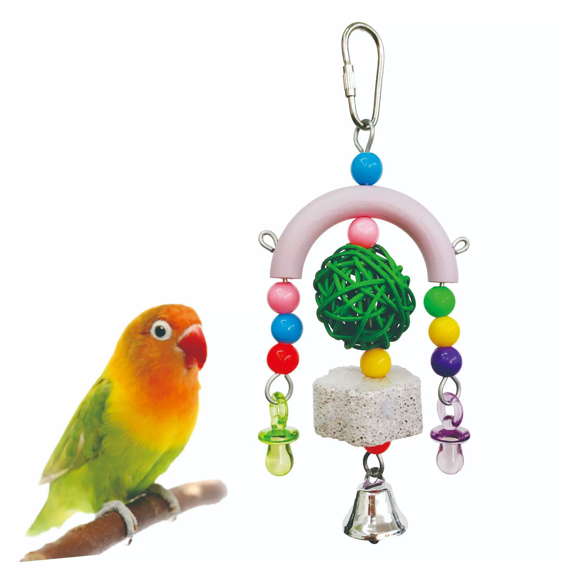 Fujiqiu пемза соска бусина попугай птица игрушка кулон цвет колокольчик трансграничный горячий Amazon