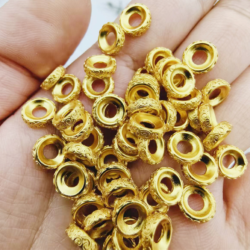 保色沙金diy串珠配件 唐草纹铜8mm祥云隔片卷草纹跑环垫片
