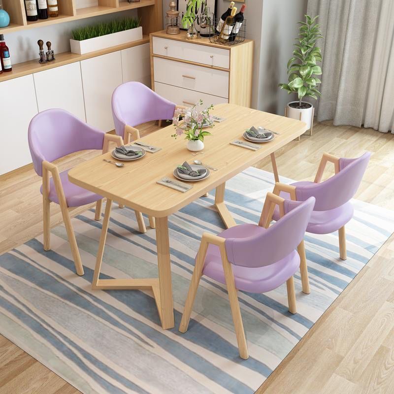 Mesa de comedor nórdica, mesa de comedor rectangular moderna y simple para casa pequeña