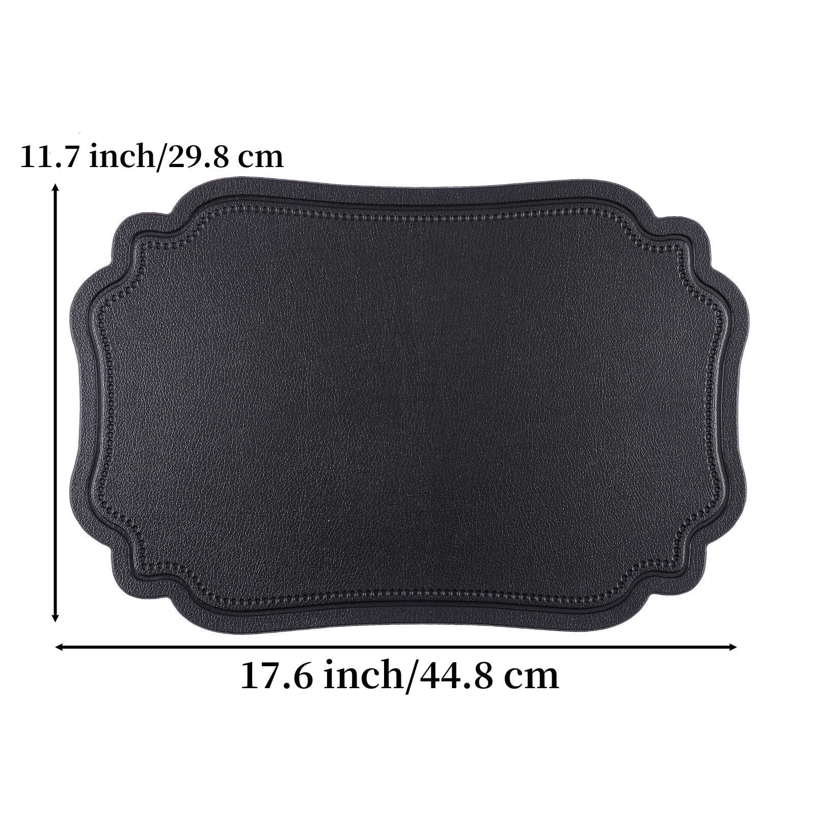 Cojín de cuero de encaje pvc estampado retro mesa de comedor impermeable a prueba de aceite aislante de taza cojín simple color sólido cojín occidental