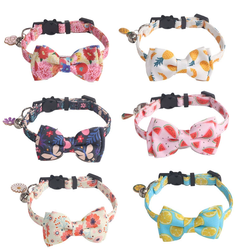 Aminger новый дизайн ошейник для домашних животных тканевый ошейник для кошек цветок фрукты аксессуары арбуз ананас котенок