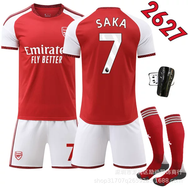 2627 New Arsenal Home Football Jersey Number 7 Saka Jersey Number 8 Odegaard 41 Rice 14 Yorkes
