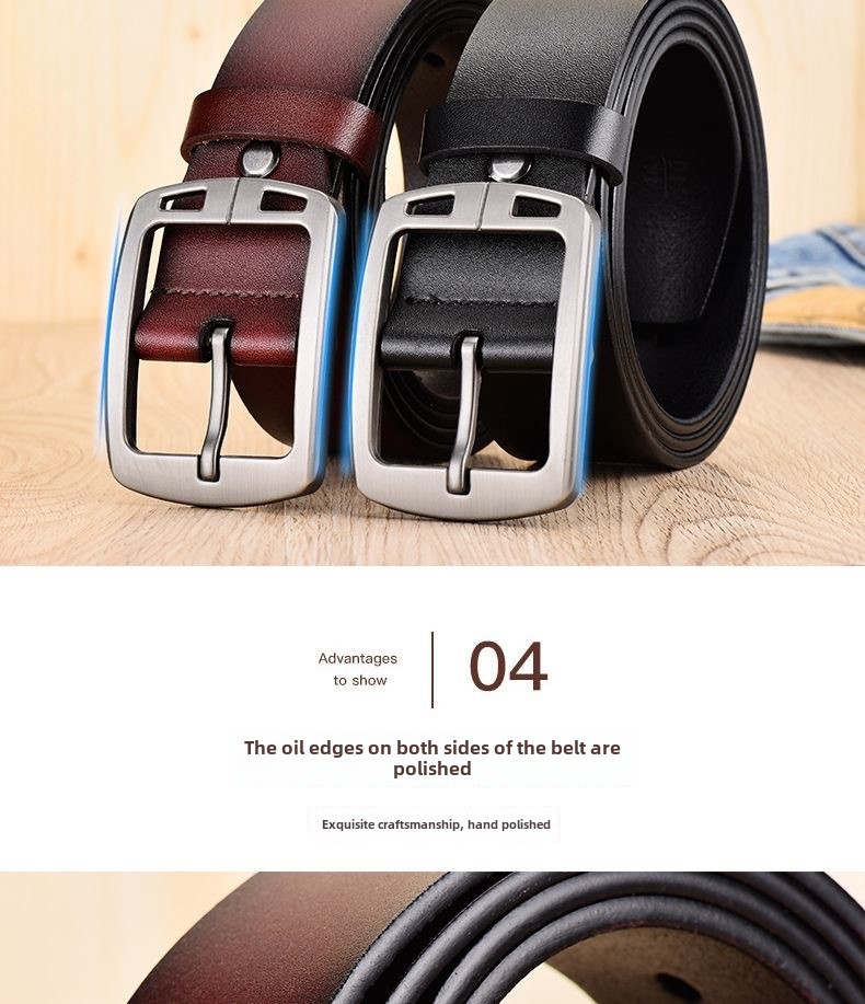 Cross-border foreign trade Men's  leather pin buckle belt vintage belt fashion casual jeans belt factory wholesale_viptrois.com