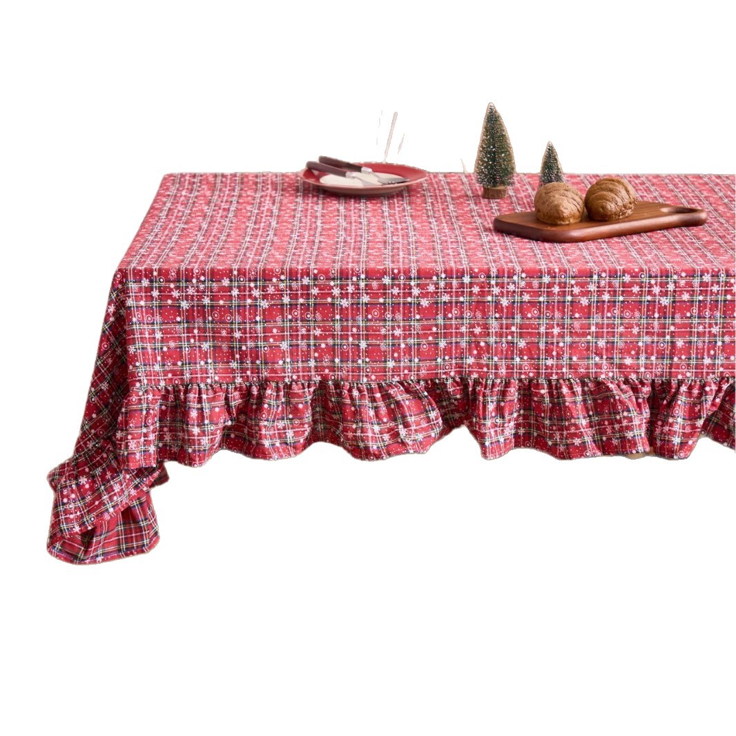 2026 Navidad nuevo toal de mesa de hoja de loto tela de tela de algodón y lino TEMU hogar de América del Norte potencial explosivo image 5