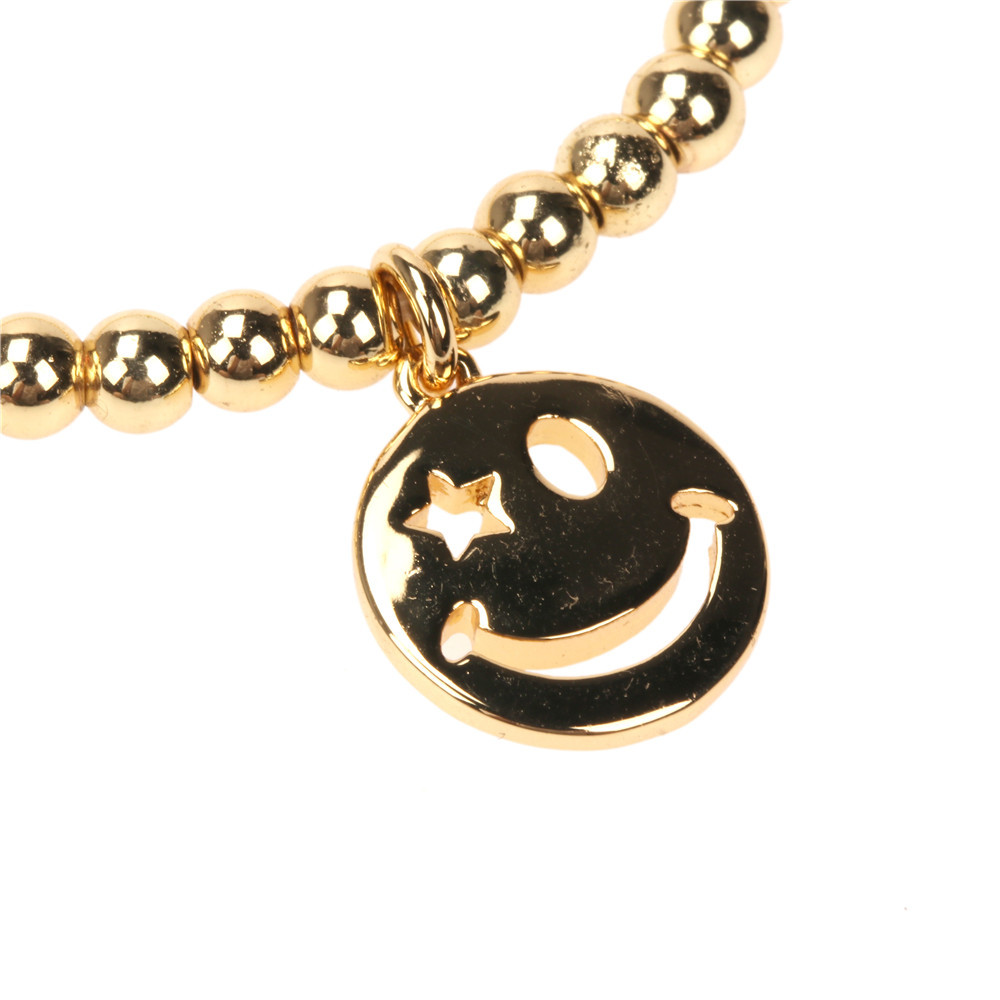 Simple Copper Gold-plated Smiley Face Necklace Earring Set Wholesale Nihaojewelry display picture 11