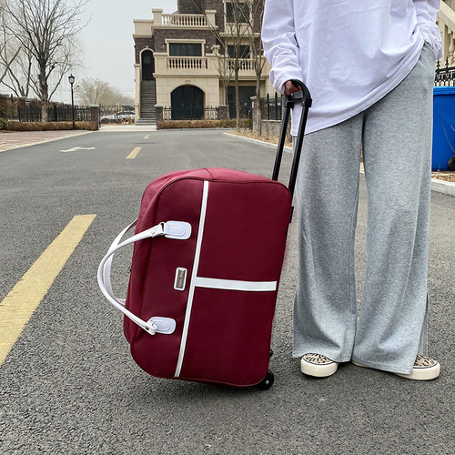 Trolley bag, men's and women's travel handbag, large-capacity luggage bag, boarding bag, foldable short-distance travel bag