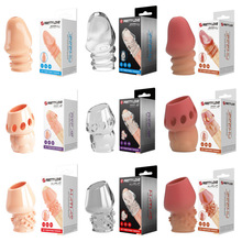 百乐龟头套阴茎套加粗男用透明水晶狼牙套成人情趣性用品26249