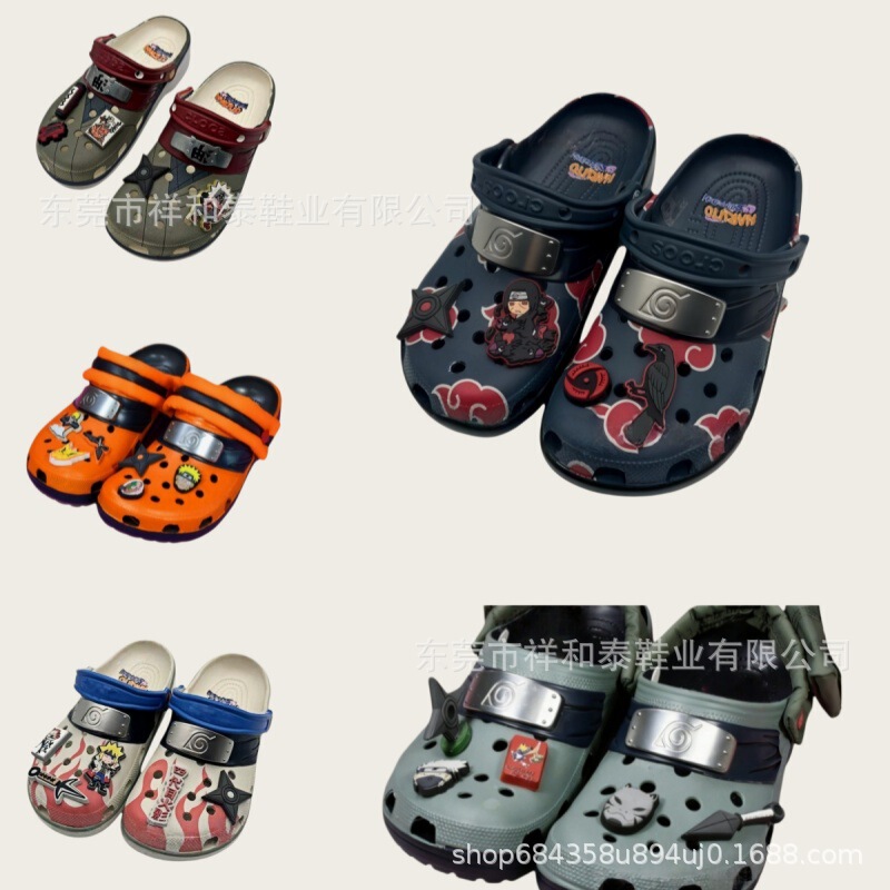 Crocs-Style Shoes, Popular Naruto Anime Series Summer Sandals, Eva Soft-Soled Outdoor Sandals, Wholesale and Dropshipping
