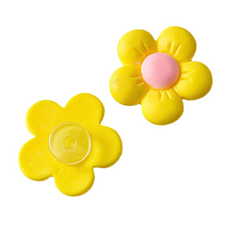 Nuevas series de flores de siete colores DIY accesorios de resina crema agujero de goma agujero de botón de zapato flores transparentes botón de zapato desmontable