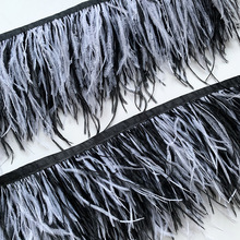 鸵鸟毛布边羽毛厂家直销diy多层鸵鸟毛布条服装辅料羽毛配饰布带