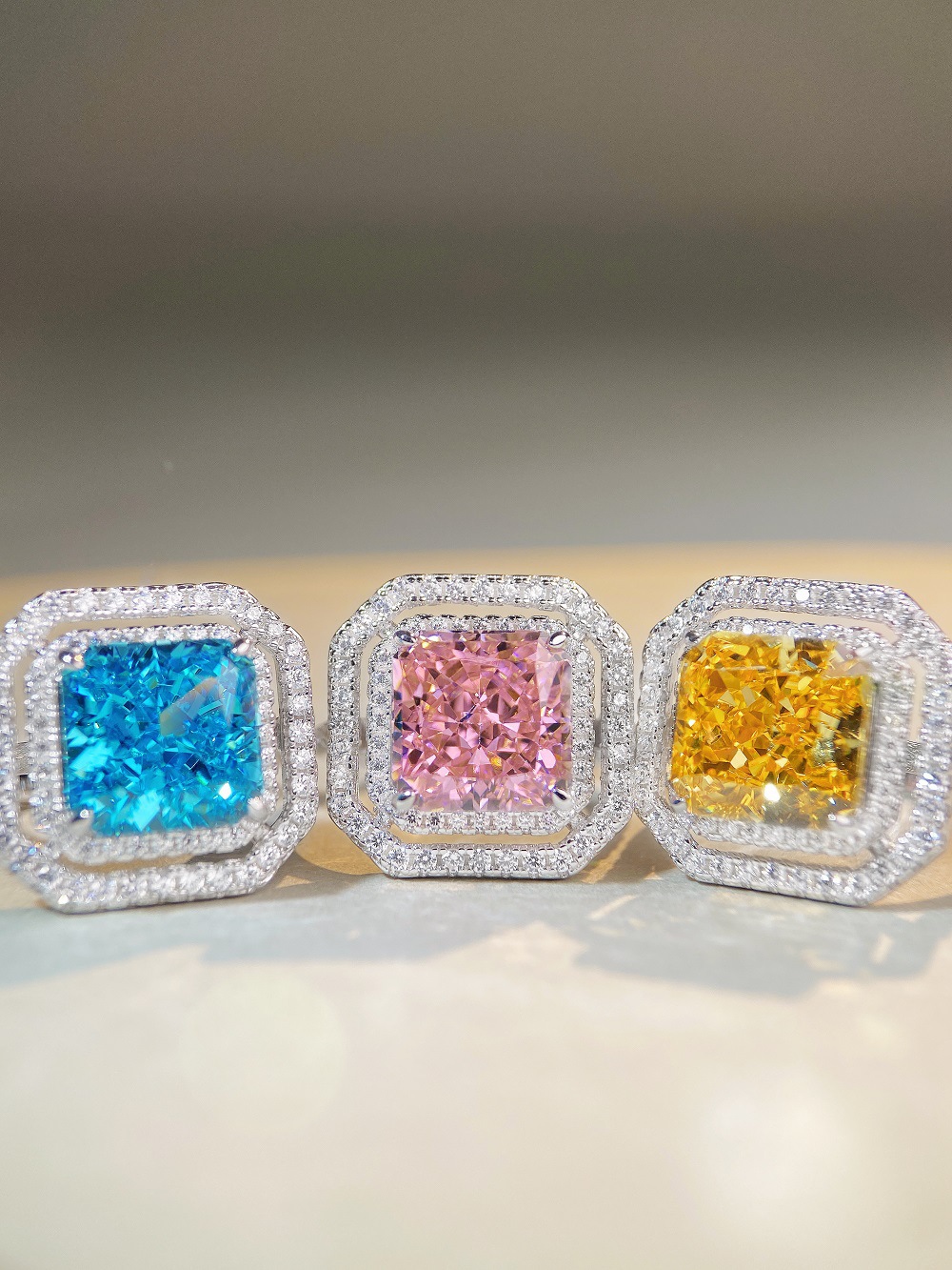 Fashion Geometric Sterling Silver Plating Zircon Rings 1 Piece