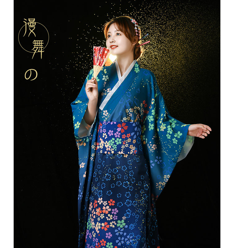 Japanese Shinmei Girl Kimono Japanese Formal Dress COS Powder Color Improved Yukata Japanese Style Furisode Photo Kimono Summer