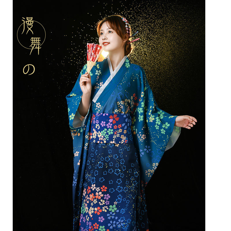 Women stage performance cosplay Japanese kimono clothing Japanese formal wear COS pink modified yukata Japanese style Photo kimono