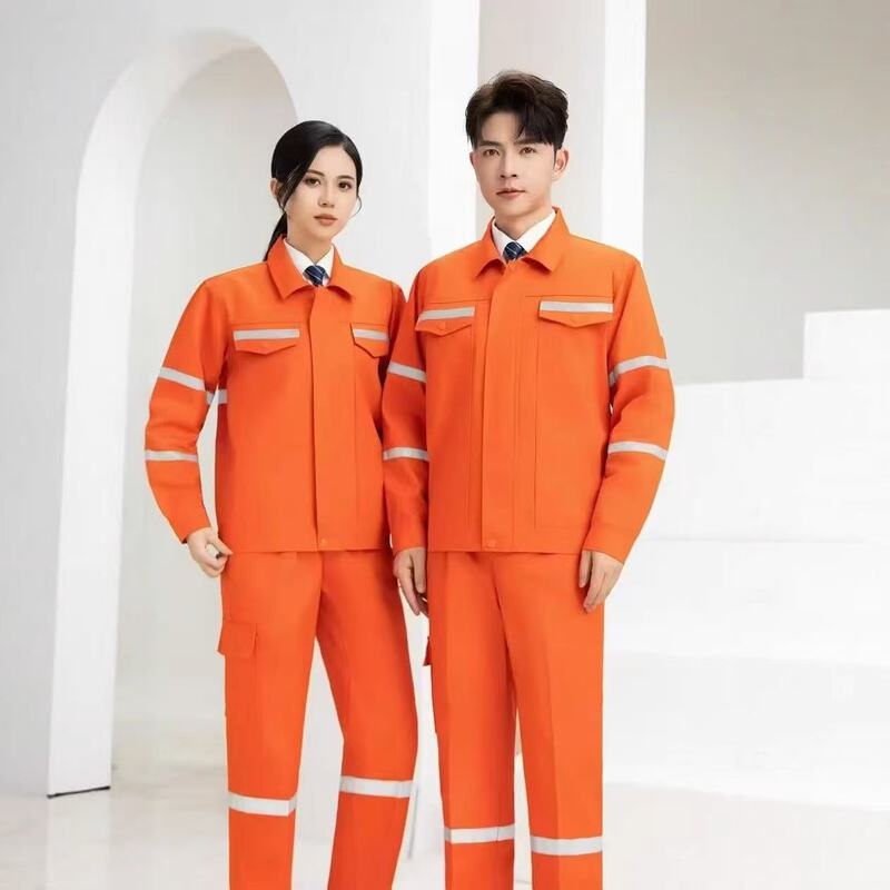 春秋加厚工作服套装劳保服工厂车间反光条安全建筑施工服绣字印字|undefined