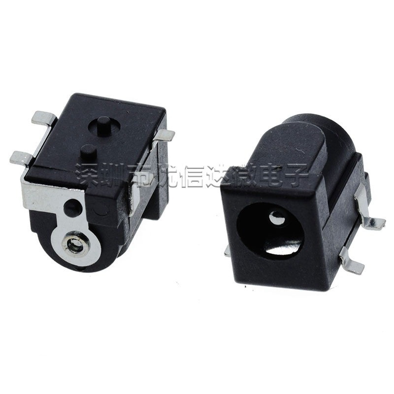 DC-050电源插座5.5*2.1MM 5.5*2.5mm DC050接口 4脚四脚贴片带柱