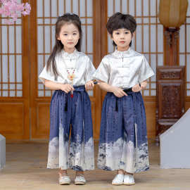儿童明制唐装夏季薄款中国风幼儿园六一演出服小学生吟诗朗诵表演