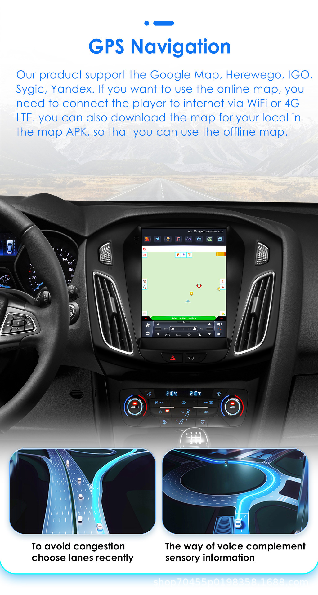 Suitable for 11-19 Ford Focus Mk3 Android Gps Central Control 9.7inch Vertical Screen Car Navigation