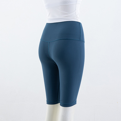 Cross-border no T-line bare feeling 5-inch women's yoga mid-calf Align high-waisted elastic outdoor sports fitness quick-drying