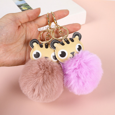 Autumn and winter lovely Plush Pendant Hair ball Key buckle Rabbit hair Cartoon animal Bag Jewelry Luggage and luggage Pendant