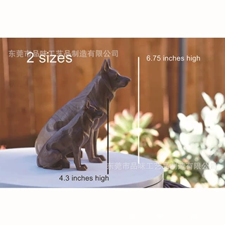独立站新款木制品德国牧羊犬雕像创意款卧室大厅餐桌工艺品摆件