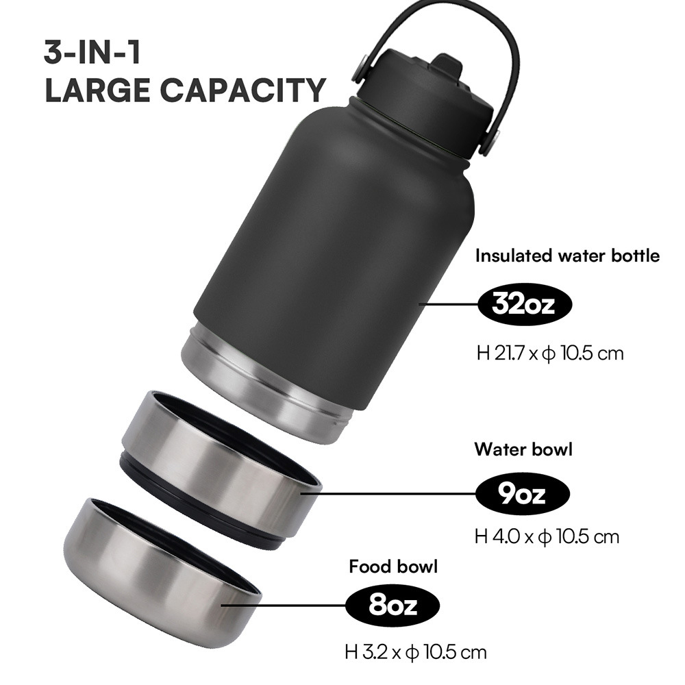 Olla espacial tres en uno de 32oz transfronteriza, manija de acero inoxidable 304 personalizada, olla espacial, taza termo para exteriores