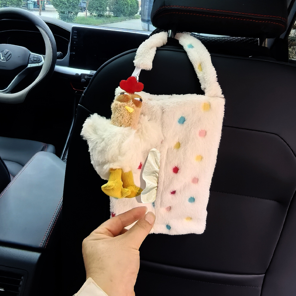 Nuevo West Highlands coche toalla bolsa colgante caja de extracción de papel asiento de almacenamiento de toalla bolsa colgante muñeca mujer
