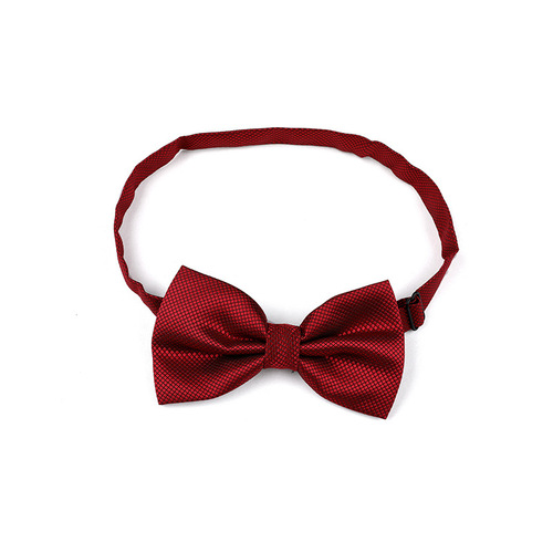 Suit and tie business style snap-on blue and black men's tie with red polka dots