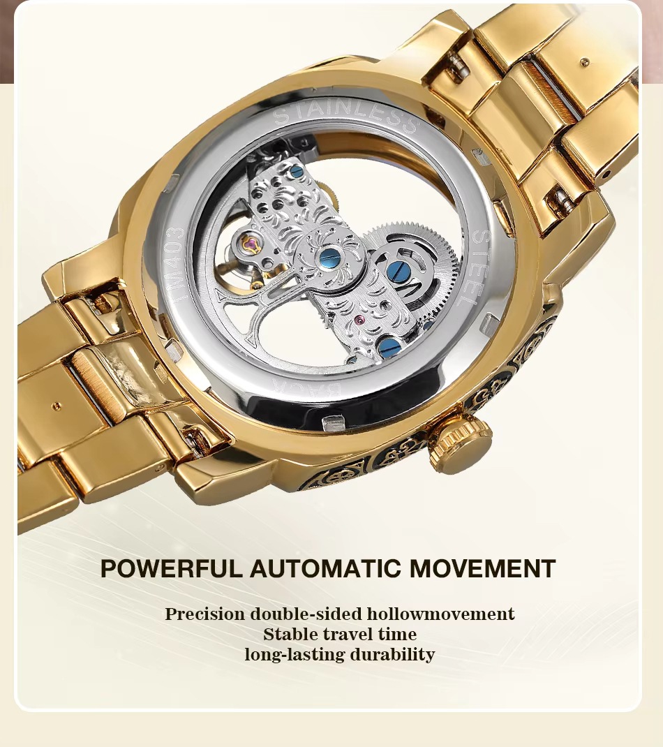 Forsining Vintage Automatic Mechanical Watch For Men Carved Style_voghion.com