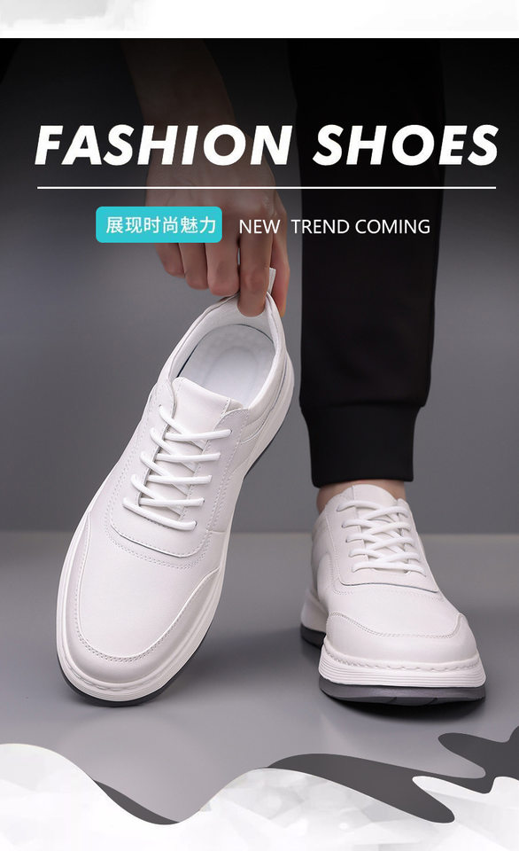 Giày thể thao nam sneaker da lộn phối màu, đế cao su EVA êm chân, buộc dây, gót 3-5 cm — h2506 trắng, h2506 đen chi tiết 3