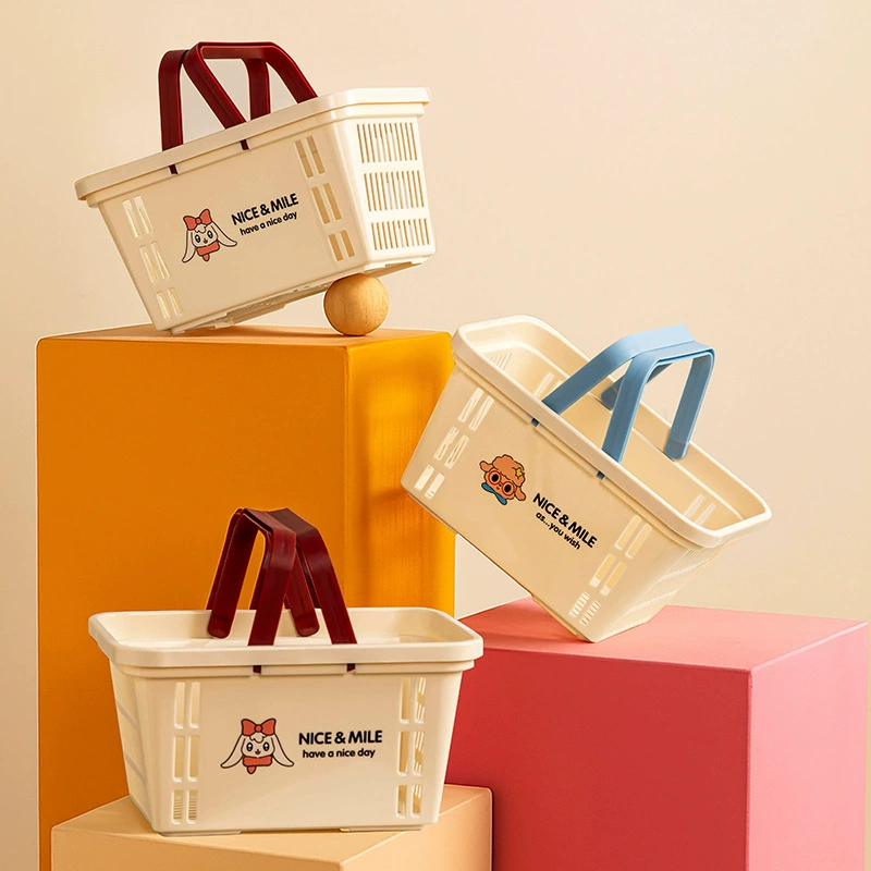 Creamy table handheld storage system, storage basket for elementary school students