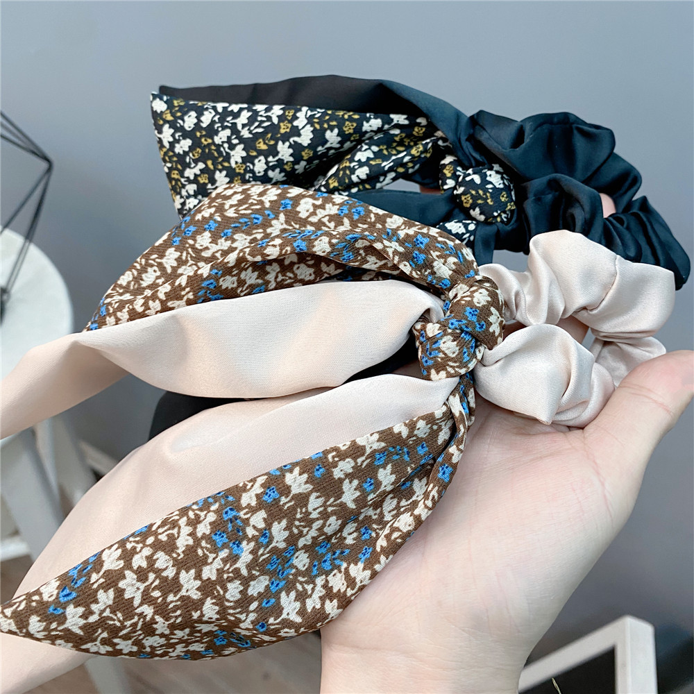 New Long Streamer Flower Bow Hair Ring Color Matching display picture 4