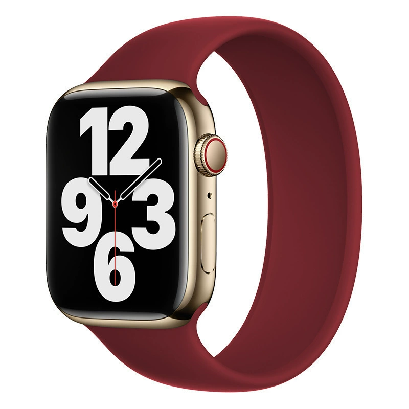 Заводской ремешок, подходит для Apple iWatch S10, однотонный браслет из силикона с цельным кольцом, ремешок для Apple Watch 9/8