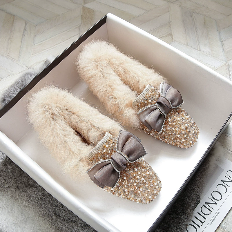 Новые пушистые тапочки на весну-осень 2025 года, с плюшевой подкладкой, на толстой плоской подошве, для женщин, для улицы, большие размеры 41–43.