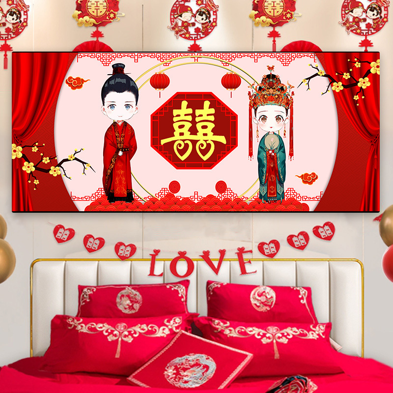 2021年5d鑽石畫滿鑽新款客廳百年好合結婚臥室點貼磚秀十字繡水晶